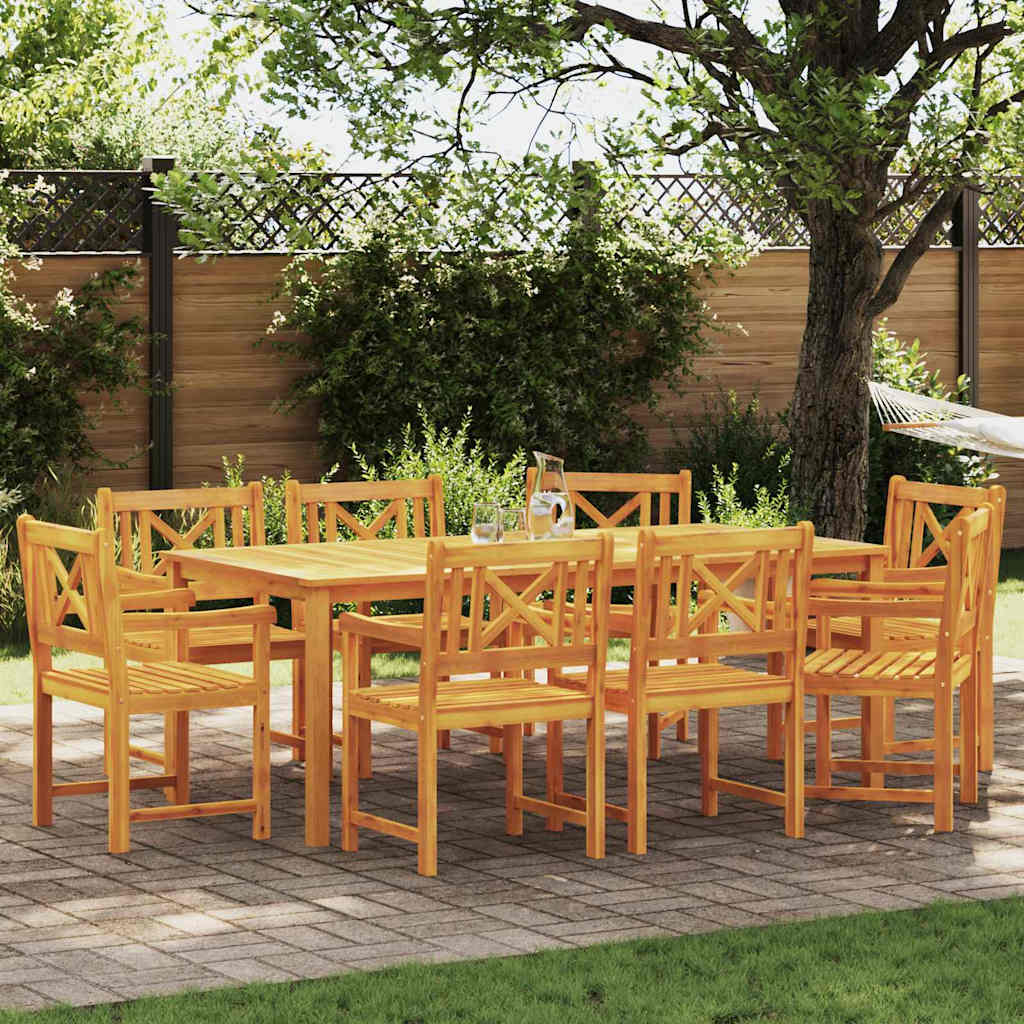 vidaXL Gartenstühle 8 pcs Natur Massives Akazienholz