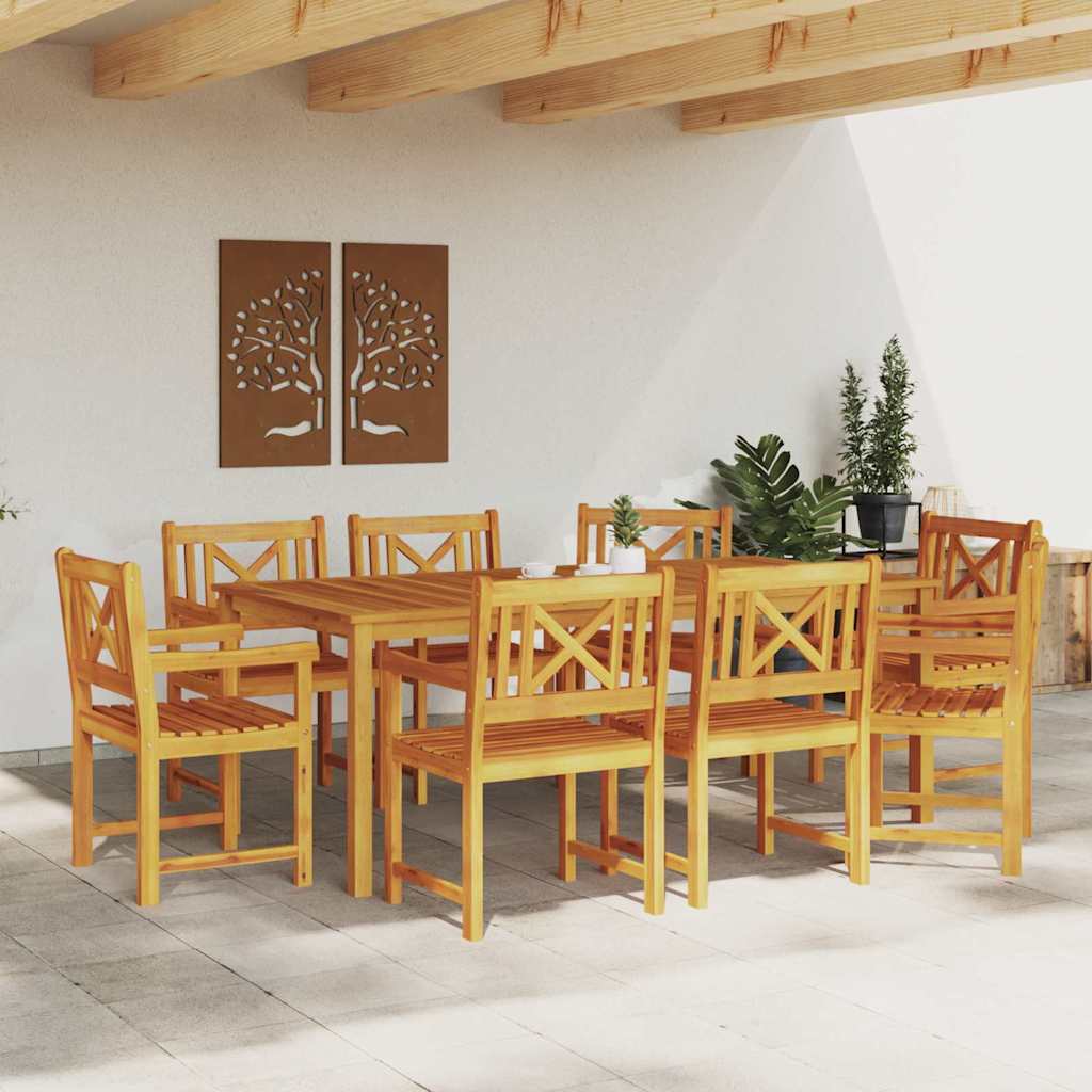vidaXL Gartenstühle 8 pcs Natur Massives Akazienholz