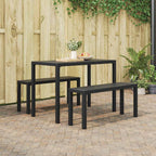 vidaXL Garten Essgruppe 3 pcs Anthrazit Stahl