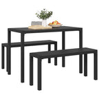 vidaXL Garten Essgruppe 3 pcs Anthrazit Stahl
