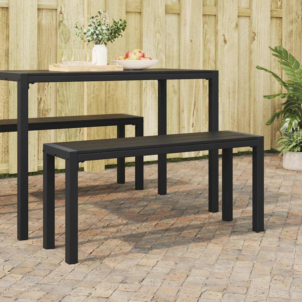 vidaXL Gartenbank Schwarz 100 x 28 x 45 cm Stahl