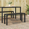 vidaXL Gartenbank Schwarz 100 x 28 x 45 cm Stahl