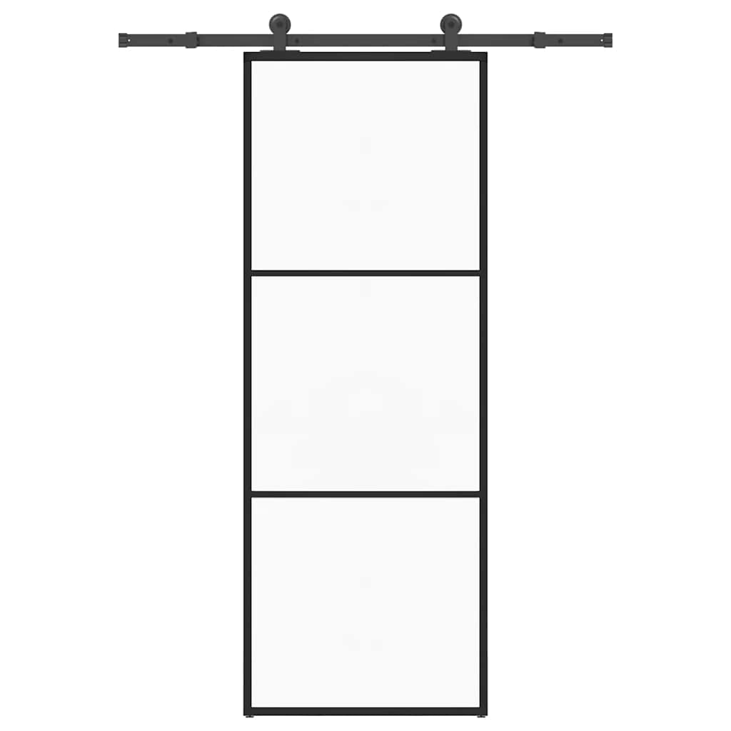 vidaXL Schiebetür mit Beschlag 76x205 cm ESG-Glas & Aluminium