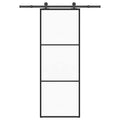 vidaXL Schiebetür mit Beschlag 76x205 cm ESG-Glas & Aluminium