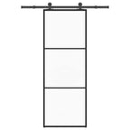 vidaXL Schiebetür mit Beschlag 76x205 cm ESG-Glas & Aluminium