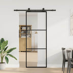 vidaXL Schiebetür mit Beschlag 76x205 cm ESG-Glas & Aluminium