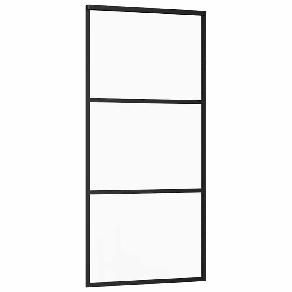 vidaXL Schiebetür mit Beschlag 76x205 cm ESG-Glas & Aluminium