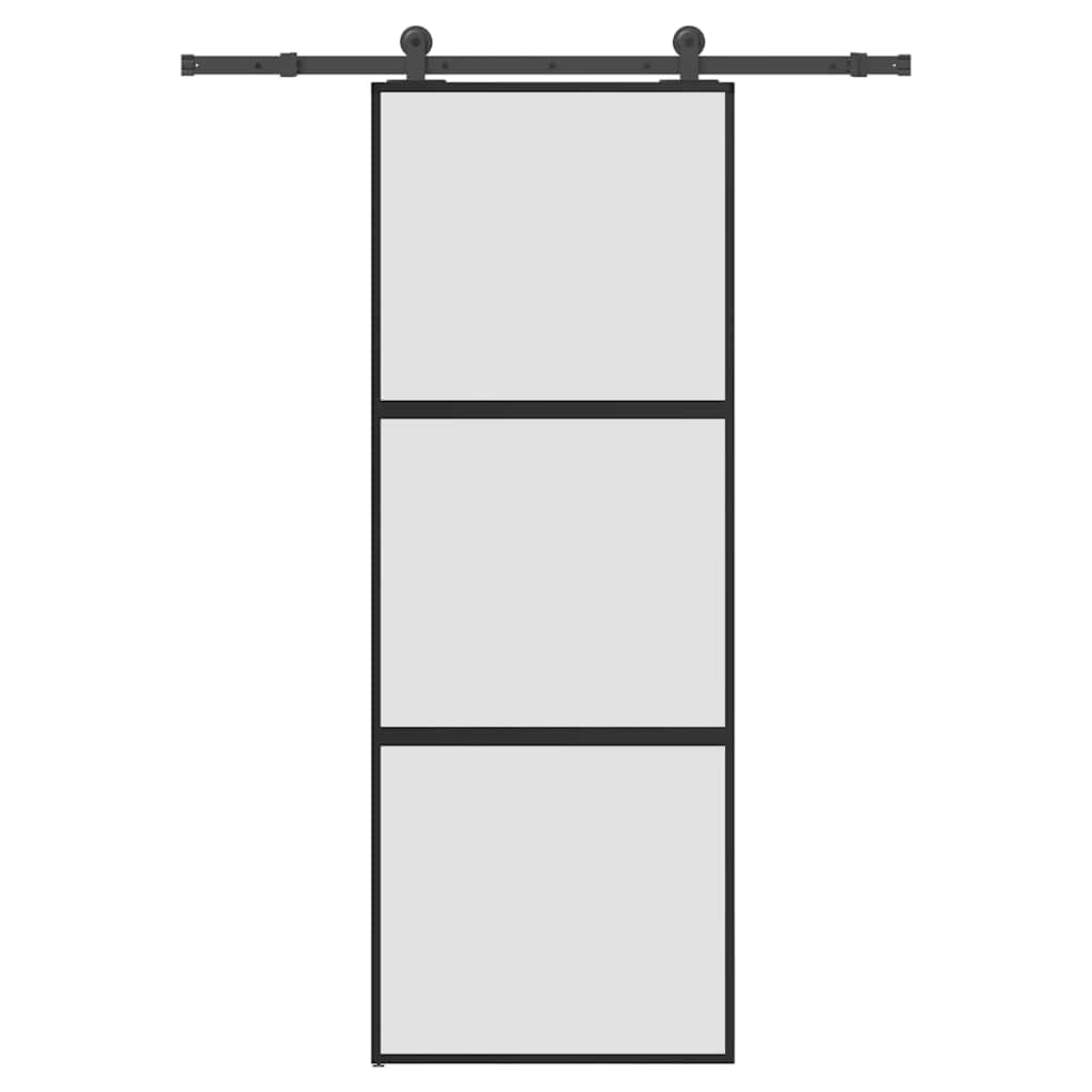 vidaXL Schiebetür mit Beschlag 76x205 cm Hartglas & Aluminium