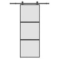 vidaXL Schiebetür mit Beschlag 76x205 cm Hartglas & Aluminium