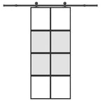 vidaXL Schiebetür mit Beschlag 90x205 cm Hartglas und Aluminium