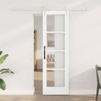 vidaXL Schiebetür ORKDAL Weiß 61 x 198,5 cm Massivholz Kiefer und Glas