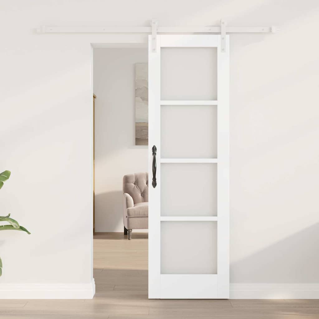 vidaXL Schiebetür ORKDAL Weiß 61 x 198,5 cm Massivholz Kiefer und Glas