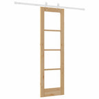 vidaXL Schiebetür Natur 61 x 198,5 cm Massivholz Kiefer und Glas