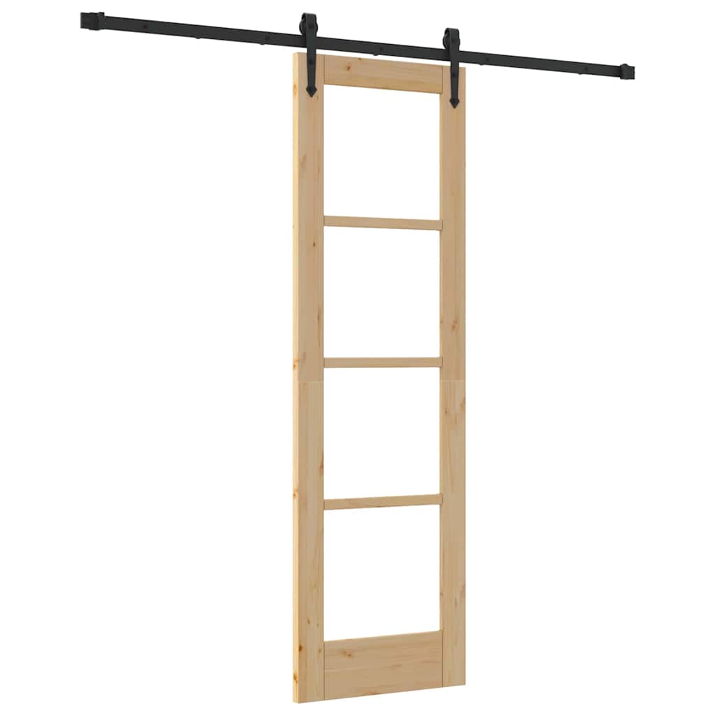 vidaXL Schiebetür Natürlich und Schwarz 61 x 198,5 cm