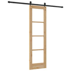 vidaXL Schiebetür Natürlich und Schwarz 61 x 198,5 cm