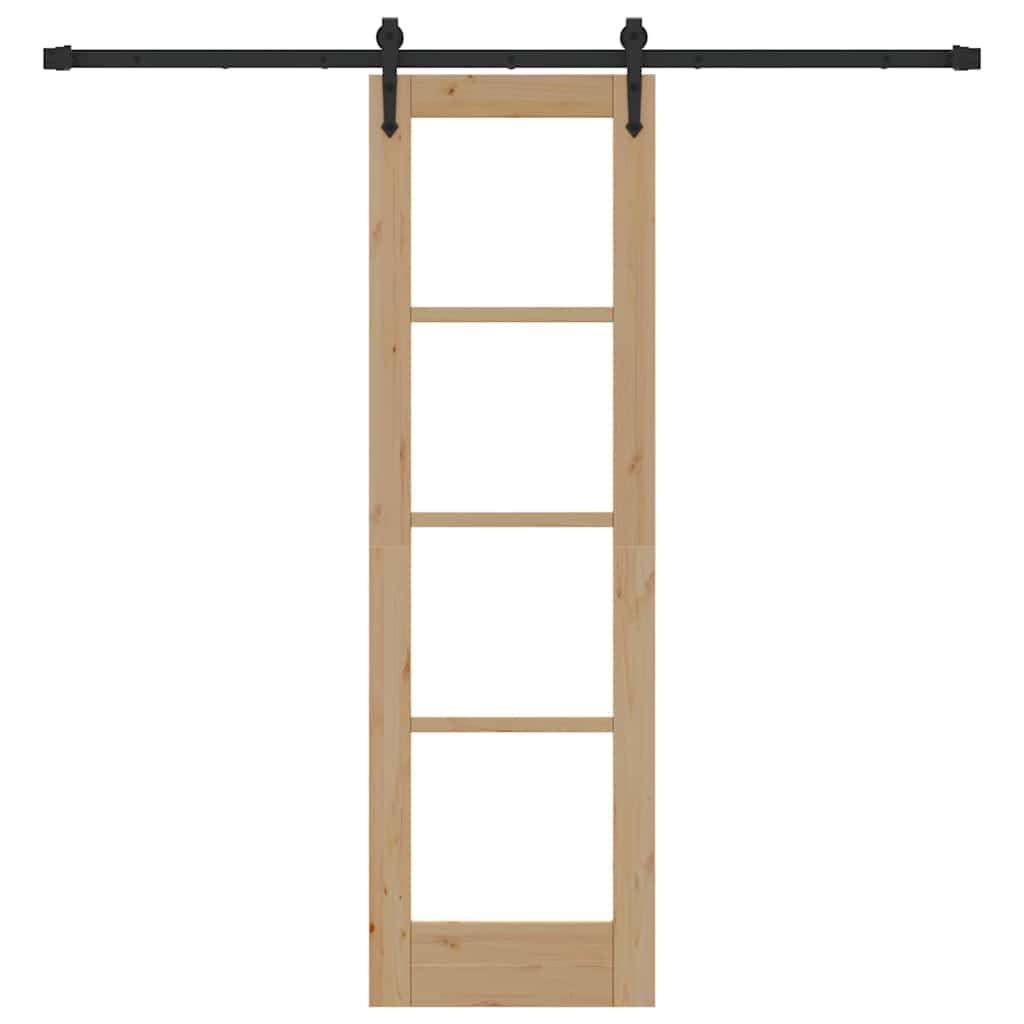 vidaXL Schiebetür Natürlich und Schwarz 61 x 198,5 cm