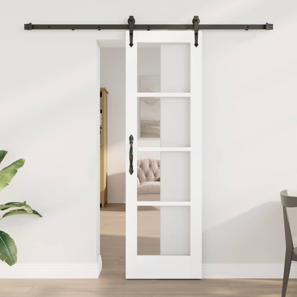 vidaXL Schiebetür Weiß und Schwarz 61 x 198,5 cm