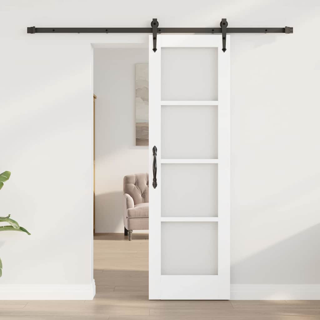 vidaXL Schiebetür Weiß und Schwarz 61 x 198,5 cm