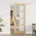 vidaXL Schiebetür Braun 73,5 x 198,5 cm Holz und Metall
