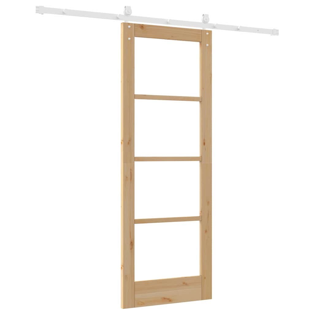 vidaXL Schiebetür Braun 73,5 x 198,5 cm Holz und Metall
