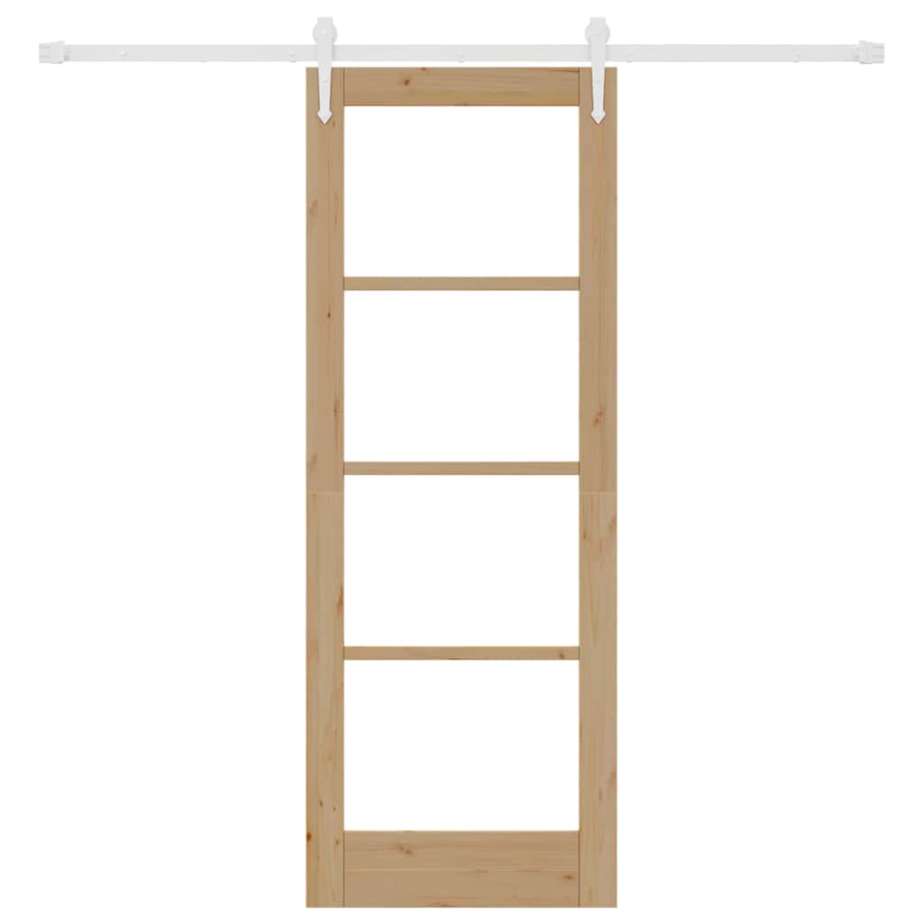 vidaXL Schiebetür Braun 73,5 x 198,5 cm Holz und Metall