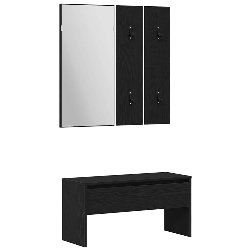 vidaXL Flurmöbel-Set Wandmontiert mit Spiegel 5 pcs Holzwerkstoff