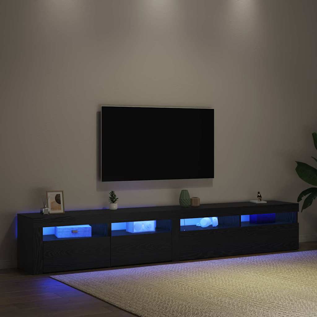 vidaXL TV-Schränk 2 pcs Schwarz Eichen-Optik 240 x 35 x 40 cm