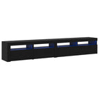 vidaXL TV-Schränk 2 pcs Schwarz Eichen-Optik 240 x 35 x 40 cm