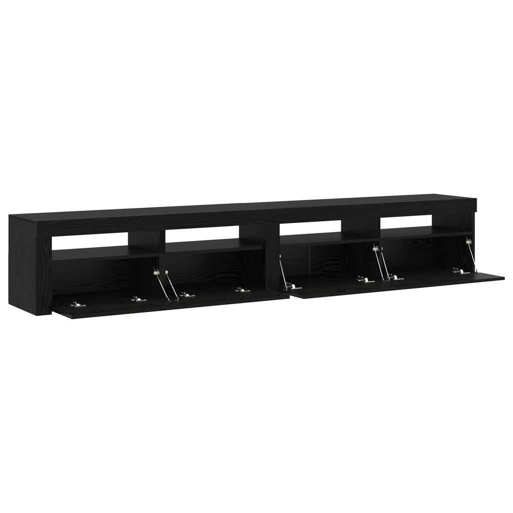 vidaXL TV-Schränk 2 pcs Schwarz Eichen-Optik 240 x 35 x 40 cm