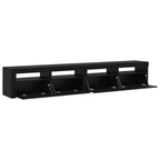 vidaXL TV-Schränk 2 pcs Schwarz Eichen-Optik 240 x 35 x 40 cm