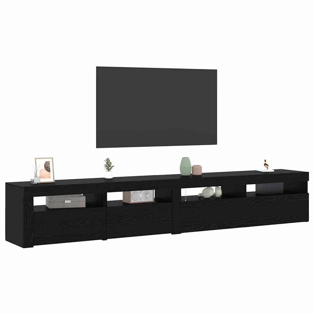 vidaXL TV-Schränk 2 pcs Schwarz Eichen-Optik 240 x 35 x 40 cm