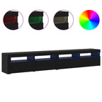 vidaXL TV-Schränk 2 pcs Schwarz Eichen-Optik 240 x 35 x 40 cm