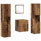 vidaXL Badezimmermöbel-Set Wandmontiert 4 pcs Altholz Holzwerkstoff