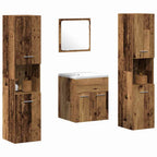 vidaXL Badezimmermöbel-Set Wandmontiert 4 pcs Altholz Holzwerkstoff
