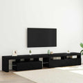 vidaXL TV-Schränk mit LED 3 pcs Schwarz Eichen-Optik 260 x 37 x 40 cm