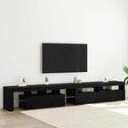 vidaXL TV-Schränk mit LED 3 pcs Schwarz Eichen-Optik 260 x 37 x 40 cm