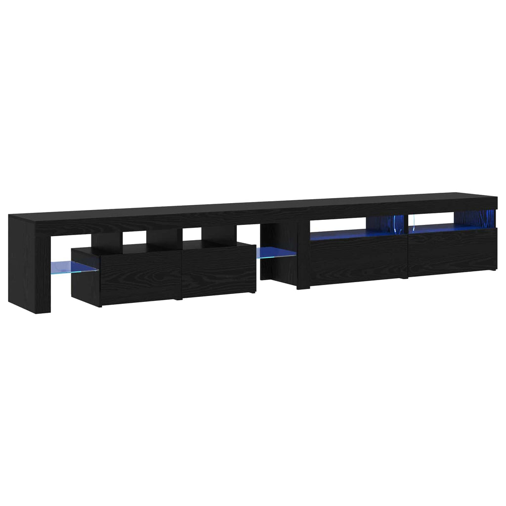 vidaXL TV-Schränk mit LED 3 pcs Schwarz Eichen-Optik 260 x 37 x 40 cm