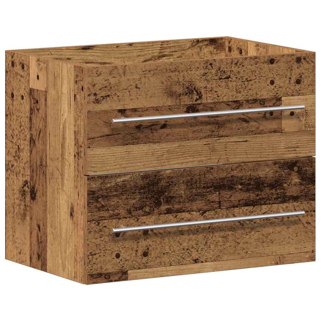 vidaXL Waschbeckenschrank 2 pcs Altholz Engineered Holz und Keramik