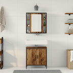 vidaXL Badezimmermöbel-Set mit Regal mit Tür 2 pcs Braun Holzwerkstoff