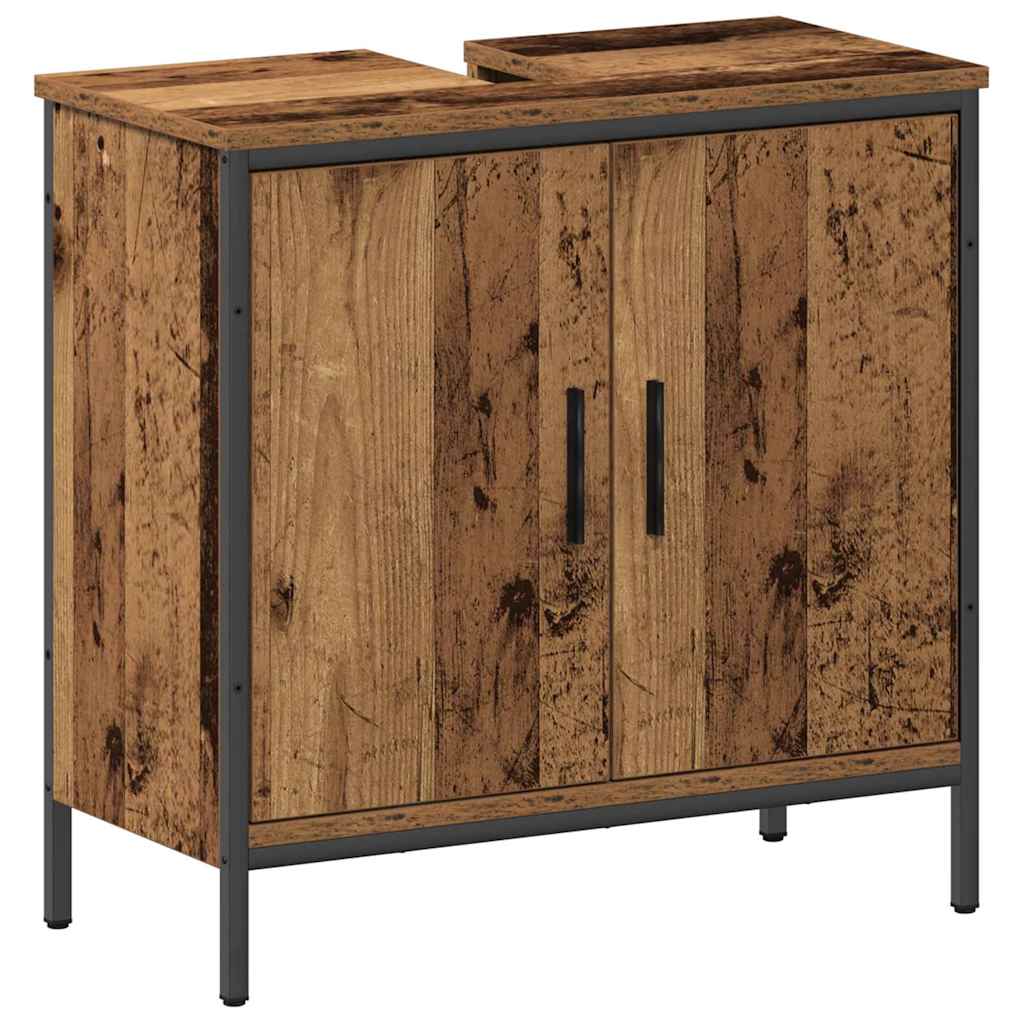 vidaXL Badezimmermöbel-Set mit Regal mit Tür 2 pcs Braun Holzwerkstoff
