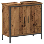vidaXL Badezimmermöbel-Set mit Regal mit Tür 2 pcs Braun Holzwerkstoff