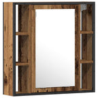 vidaXL Badezimmermöbel-Set mit Regal mit Tür 2 pcs Braun Holzwerkstoff