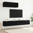 vidaXL TV-Schrankset 3 pcs Schwarz Eichen-Optik Holzwerkstoff
