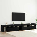 vidaXL TV-Schränk mit LED 2 pcs Schwarz Eichen-Optik 260 x 37 x 40 cm