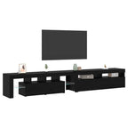 vidaXL TV-Schränk mit LED 2 pcs Schwarz Eichen-Optik 260 x 37 x 40 cm