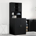 vidaXL Waschmaschinen-Schrank 2 pcs Schwarz Eichen-Optik