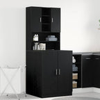 vidaXL Waschmaschinen-Schrank 2 pcs Schwarz Eichen-Optik