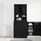 vidaXL Waschmaschinen-Schrank 2 pcs Schwarz Eichen-Optik