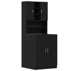 vidaXL Waschmaschinen-Schrank 2 pcs Schwarz Eichen-Optik