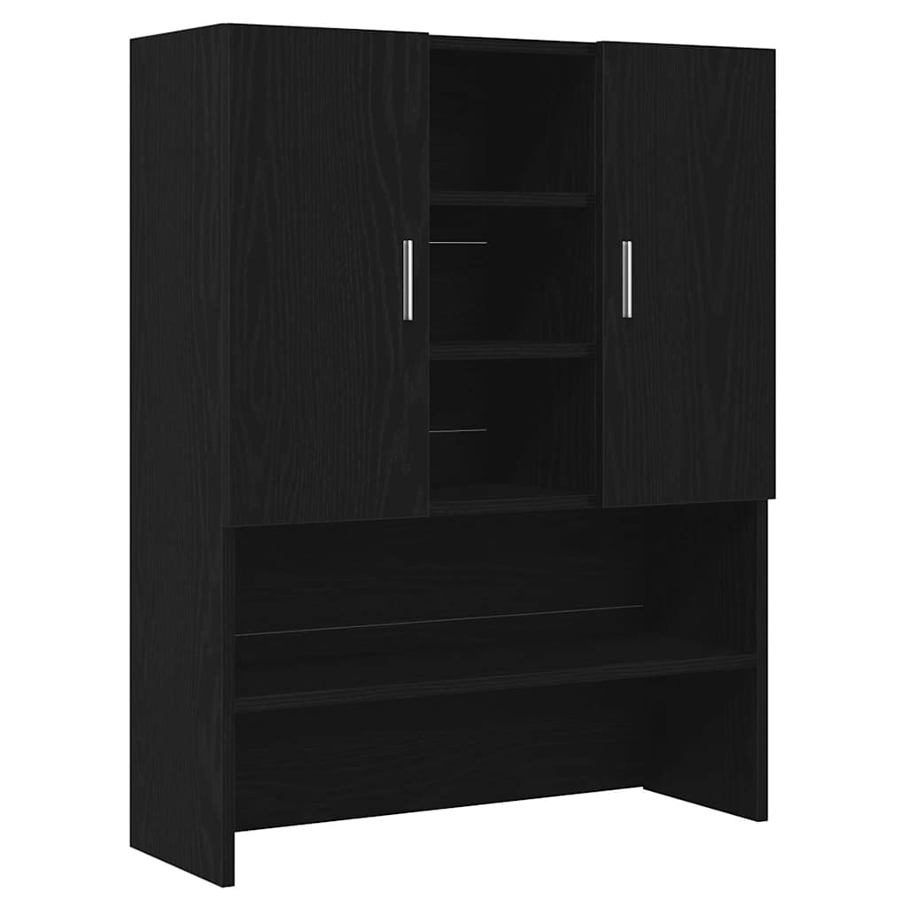 vidaXL Waschmaschinen-Schrank 2 pcs Schwarz Eichen-Optik